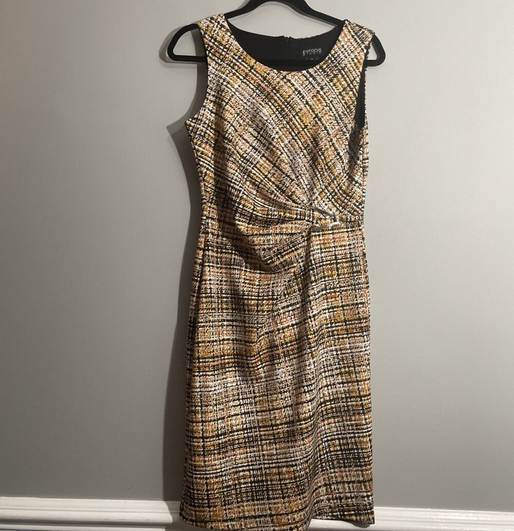 Enfocus Studio Retro Check Dress 8 Sleeveless 60s Inspired Pop Art Chic